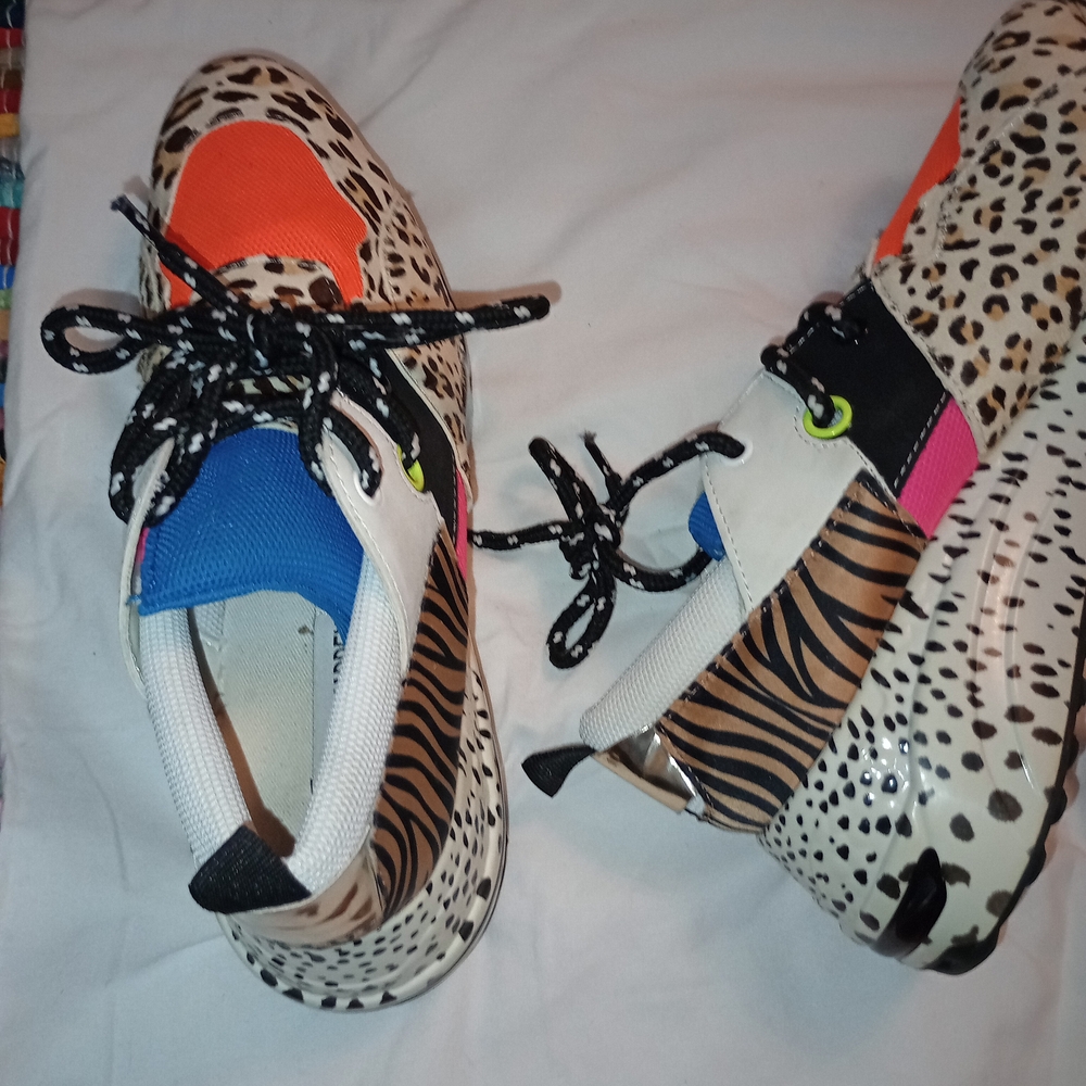 Colorful Animal Print Kids Sneakers